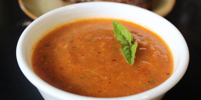 Рецепт горячего супа из запеченных помидоров
