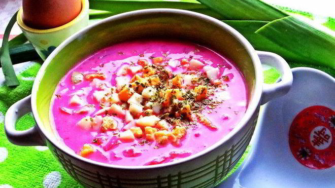 Рецепт Холодника на кефире с маринованной свеклой