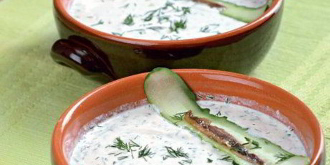 Рецепт холодного пикантного супа с йогуртом