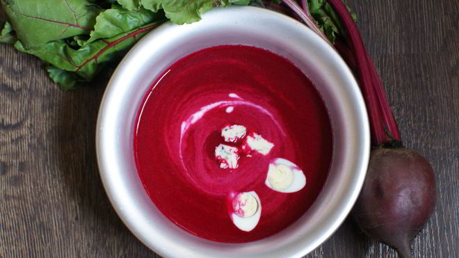 Рецепт Холодного свекольного крема-супа с горгонзолой