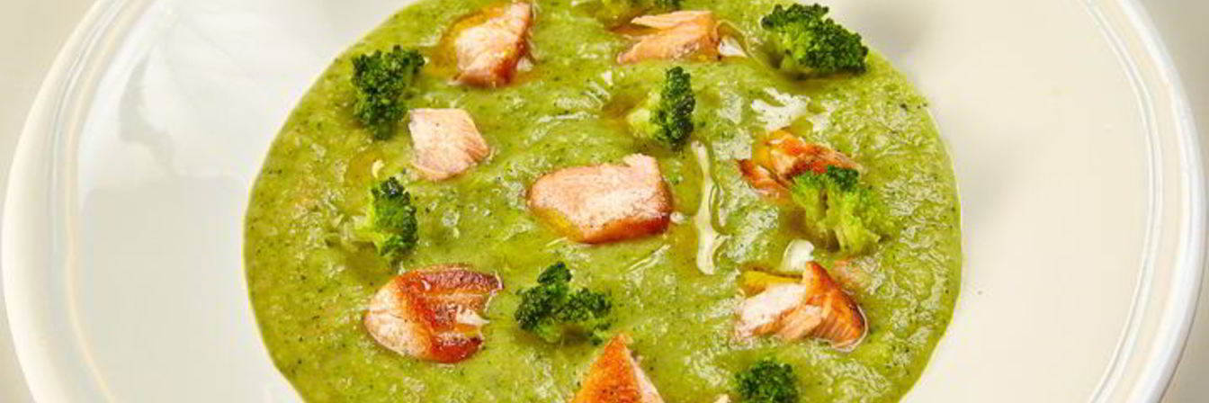 Рецепт Крема-супа из брокколи с лососем