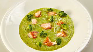 Рецепт Крема-супа из брокколи с лососем