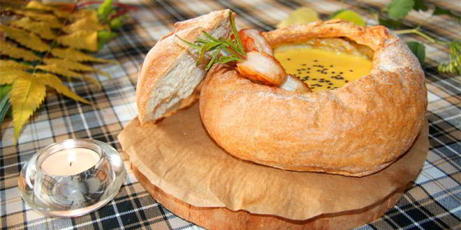 Рецепт крема-супа из тыквы с тигровыми креветками