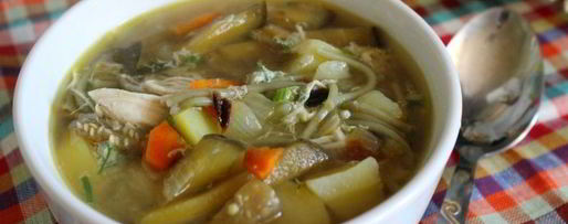 Шаг 10: куриного супа с баклажанами и лапшой зеленый чай