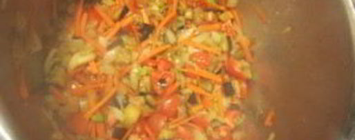 Шаг 4: лагмана с баклажанами