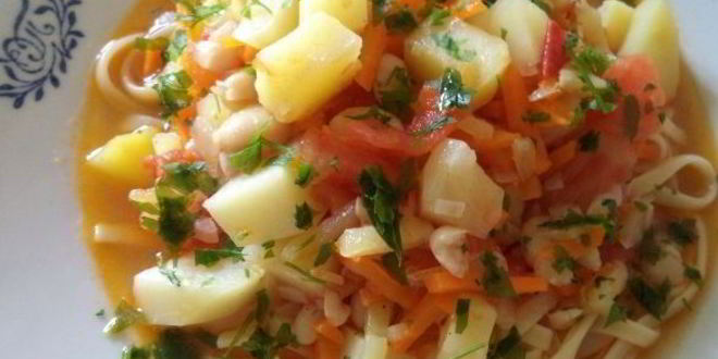 Рецепт лагмана с фасолью