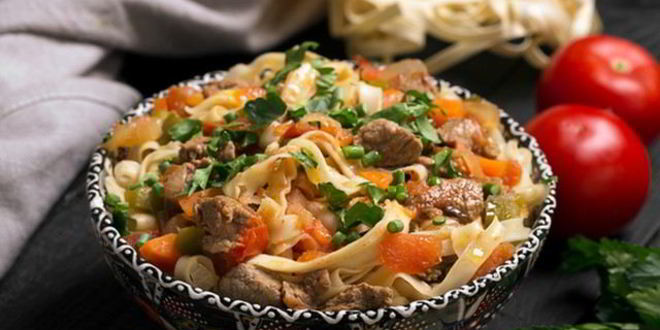 Рецепт лагмана с курицей и овощами