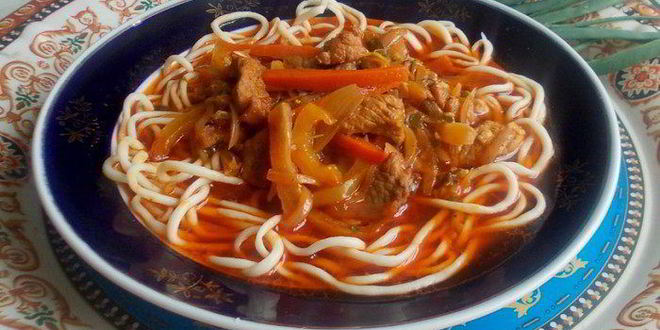 Рецепт лагмана с тянутой лапшой