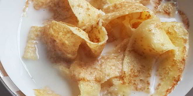 Рецепт молочного супа с лапшой из крахмальных блинов