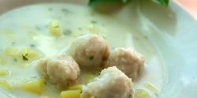 Рецепт молочного супа с рыбными фрикадельками