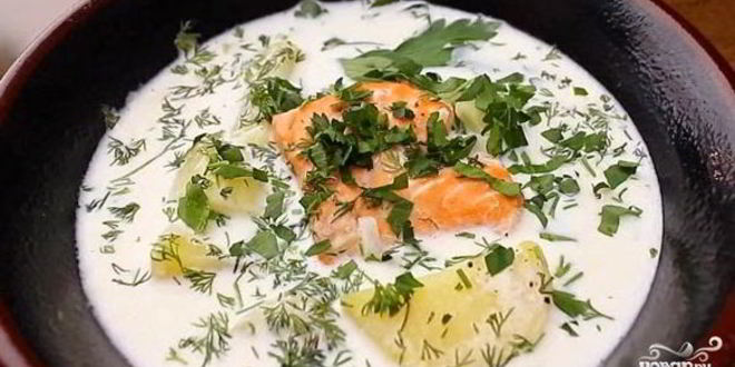 Рецепт молочного супа с рыбой