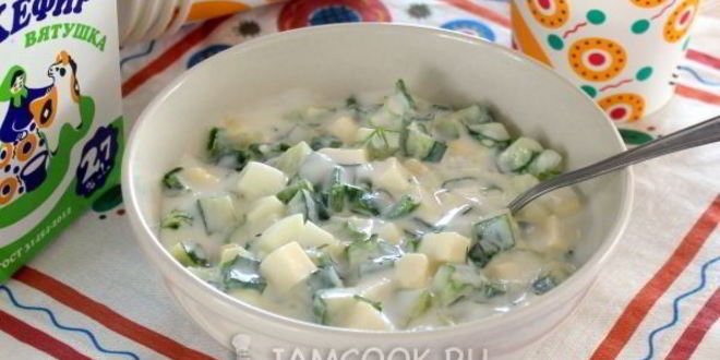 Рецепт диетической окрошки