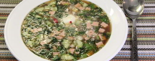 Шаг 4: классической окрошки на квасе с колбасой