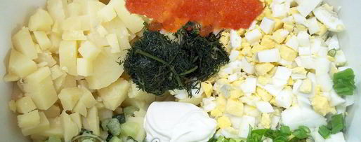 Шаг 3: окрошки без мяса с красной икрой