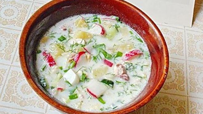 Рецепт Окрошки днестровской с курицей