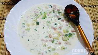 Рецепт Окрошки классической с колбасой на майонезе