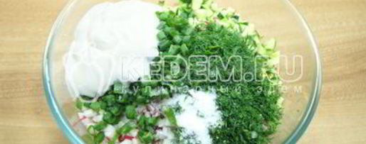 Шаг 5: окрошки классической с колбасой