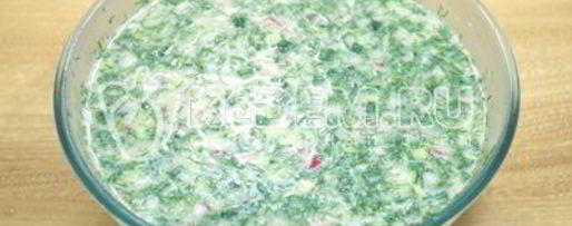 Шаг 6: окрошки классической с колбасой