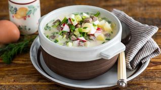 Рецепт Окрошки мясной на квасе