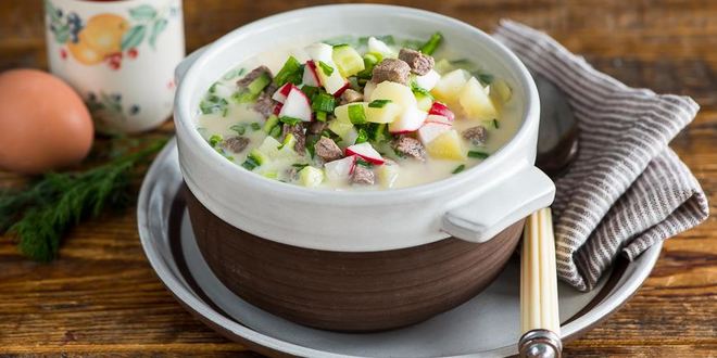 Рецепт окрошки мясной на квасе
