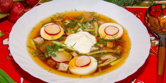 Рецепт окрошки мясной