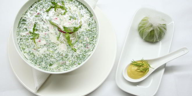 Рецепт окрошки на айране