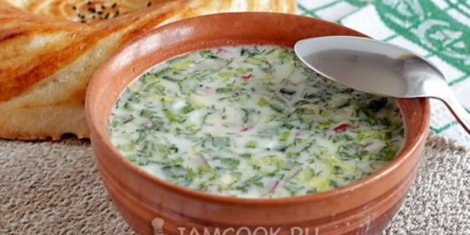 Рецепт окрошки на кефире с копченой курицей без картошки