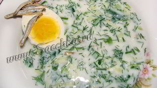 Рецепт Окрошки на кефире со снетками