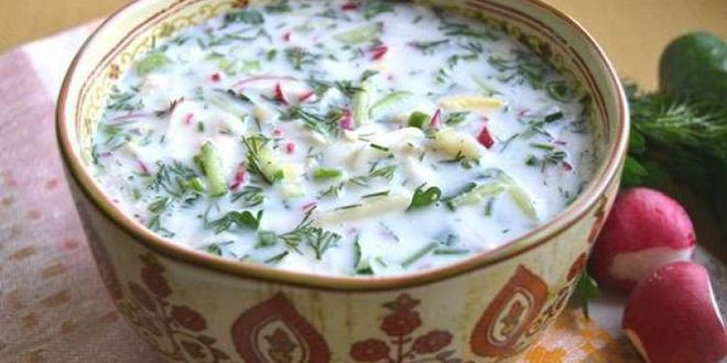 Рецепт окрошки на кефире