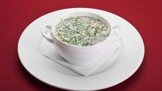 Рецепт Окрошки на курином бульоне под майонезом