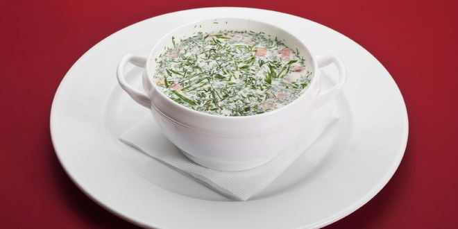 Рецепт окрошки на курином бульоне под майонезом