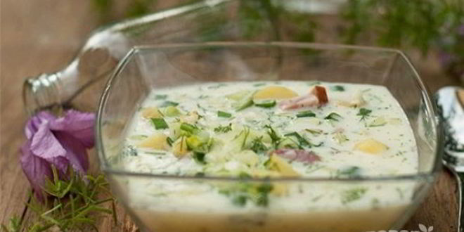 Рецепт окрошки на минералке и сметане