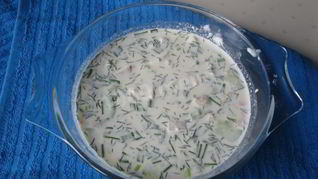 Рецепт Окрошки на воде с уксусом и майонезом