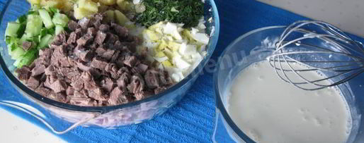 Шаг 7: окрошки на воде с уксусом и майонезом