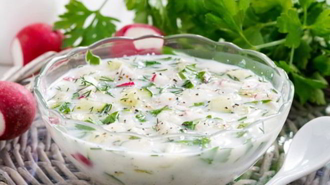 Рецепт Окрошки с горошком, горчицей, сметаной и майонезом