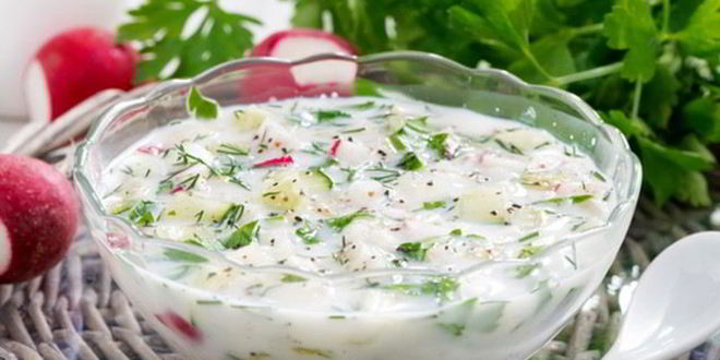 Рецепт окрошки с горошком, горчицей, сметаной и майонезом