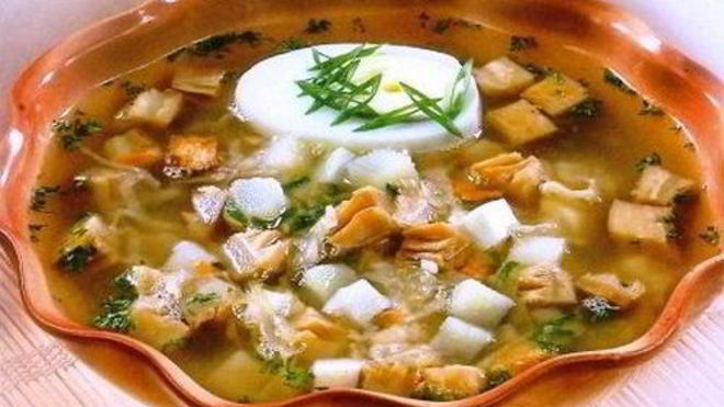 Рецепт Окрошки с грибами и горчицей