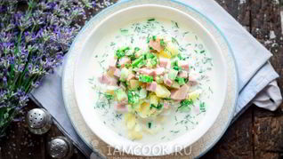 Рецепт Окрошки с колбасой на воде