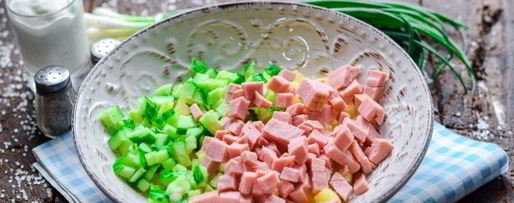 Шаг 5: окрошки с колбасой на воде