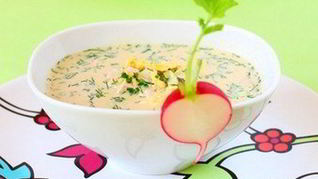 Рецепт Окрошки с крабовыми палочками