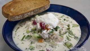 Рецепт Окрошки с куриной грудкой