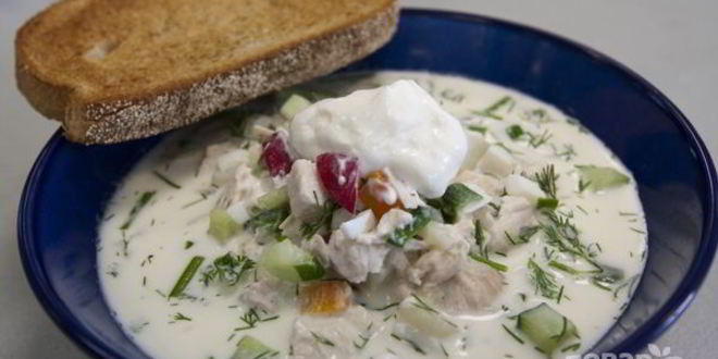 Рецепт окрошки с куриной грудкой