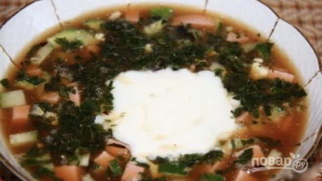 Рецепт Окрошки с квасом и кефиром