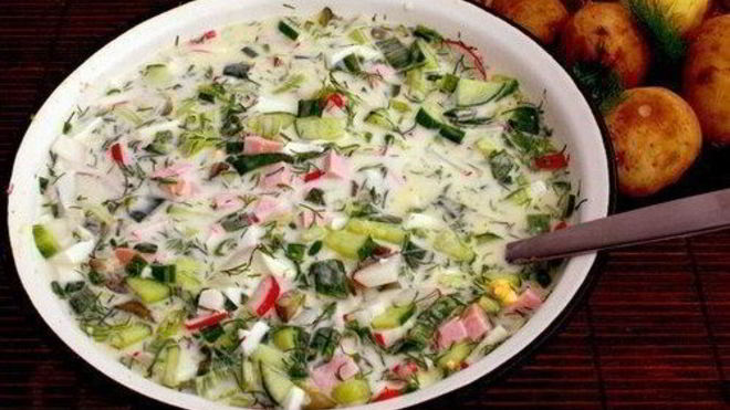 Рецепт Окрошки с редисом и свежей зеленью