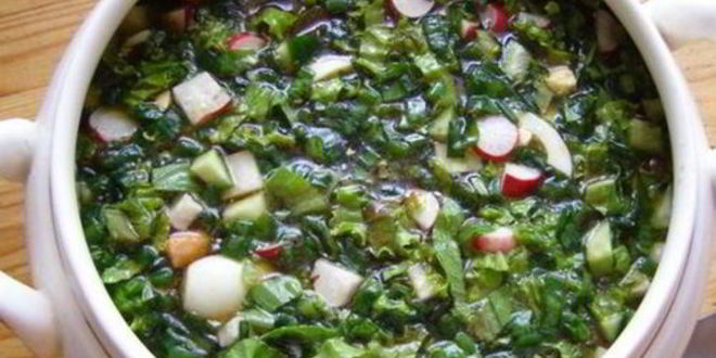 Рецепт окрошки с редисом на квасе