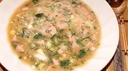 Рецепт Окрошки с вареной колбасой на квасе