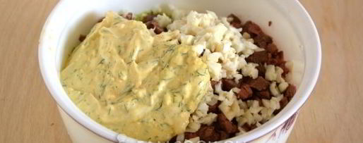 Шаг 3: окрошки с жареным мясом