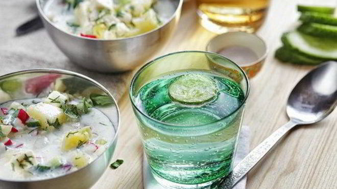 Рецепт Окрошки вегетарианской на кефире