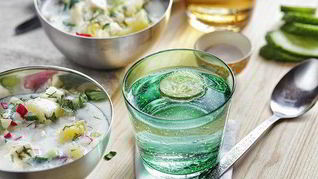 Рецепт Окрошки вегетарианской на кефире