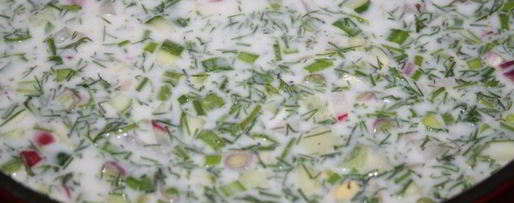 Шаг 4: весенней окрошки с отварной говядиной на кефире и минералке